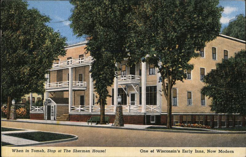 Sherman House Tomah, WI Postcard