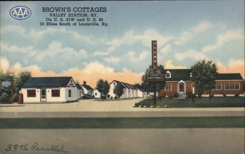 Brown's Cottages Valley Station, KY Postcard