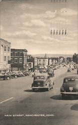 Cars on Main Street Postcard