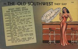 In The Old Southwest They Say “Here’s Looking at You” Drinking Postcard Postcard Postcard