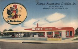 Henry's Restaurant & Drive-In Alhambra, CA Postcard Postcard Postcard