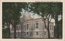 Highland Park City Hall Illinois Postcard Postcard Postcard