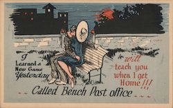 I learned a new game ysterday called Bench Post Office will teach you when I get home!!! Postcard