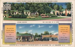 Lane's Tourist Court and Dining Room Postcard