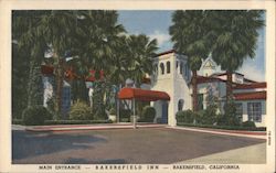 Main Entrance Bakersfield INN Postcard