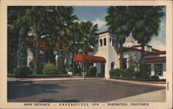 Main Entrance to the Bakersfield Inn Postcard