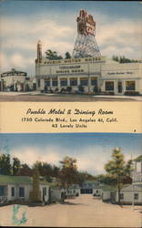Pueblo Motel & Dining Room Los Angeles, CA Postcard Postcard Postcard