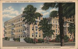 Lake Court Apartment Hotel West Palm Beach, FL Postcard Postcard Postcard