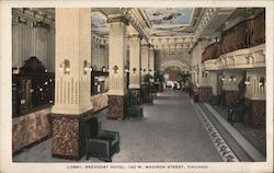 Lobby, Brevoort Hotel Chicago, IL Postcard Postcard Postcard