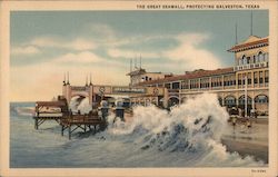 The Great Seawall Protects Galveston Texas Postcard Postcard Postcard