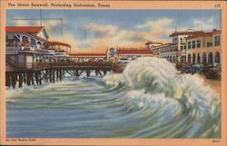 The Great Seawall Galveston, TX Postcard Postcard Postcard