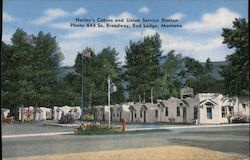 Harley's Cabins and Union Service Station Red Lodge, MT Postcard Postcard Postcard