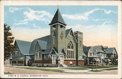 First M.E. Church Barberton, OH Postcard Postcard Postcard