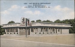 Lou-Jac Drive-In Restaurant Birmingham, AL Postcard Postcard Postcard