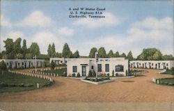 A and W Motor Court Postcard