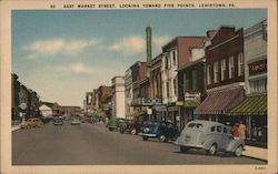 East Market Street, Looking Toward Five Points Lewistown, PA Postcard Postcard Postcard
