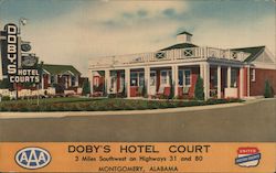 Doby's Hotel Court Montgomery, AL Postcard Postcard Postcard