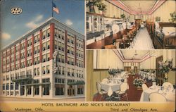Hotel Baltimore and Nick's Restaurant Muskogee, OK Postcard Postcard Postcard