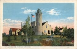 U.S. Lighthouse Mackinaw City, MI Postcard Postcard Postcard