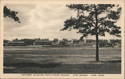 Officers' Quarters from Parade Ground, Fort Devens Postcard