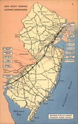 Map of New Jersey Turnpike Maps Postcard Postcard Postcard