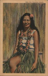 Hula Girl Hawaiian Islands Postcard