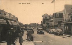 Street Scene in York Beach Postcard