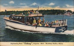 Sightseeing Boat "Viking", Augusta, Bath, Booth ay Harbor Postcard