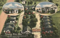 Aerial View of Evergreen Motor Court Postcard