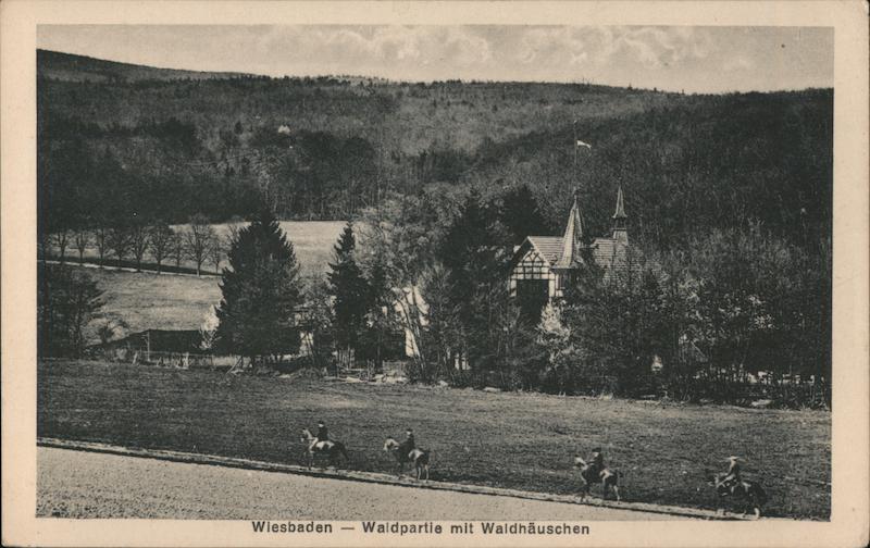 Waldpartie mit Waldhäuschen Wiesbaden Germany
