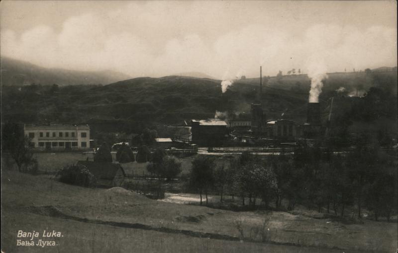 A view of the city with factories Banja Luka Bosnia and Herzegovina