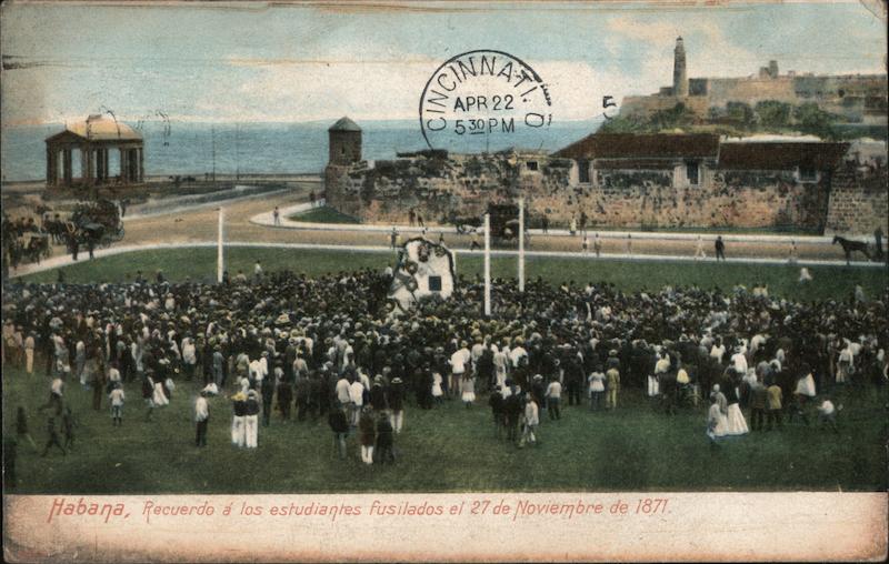 Recuerdo a los estudiantes fusilados el 27 de Noviembre 1871 Havana Cuba