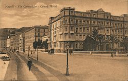 Napoli - Via Caracciolo - Grand Hotel Postcard