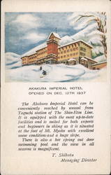 Akakura Imperial Hotel, openend on Dec. 12th 1937 Japan Postcard Postcard Postcard