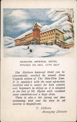 Akakura Imperial Hotel, openend on Dec. 12th 1937 Postcard