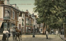 Street Scene, Bicycles and Horse Hilversum, Netherlands Postcard Postcard Postcard