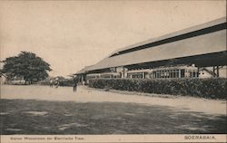 Station Wonokromo der Electrische Tram SOERABAIA Postcard