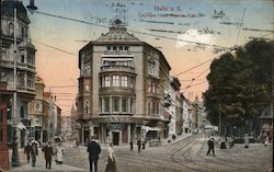 Halle a. S. - Leipziger und Poststr. Ecke Postcard