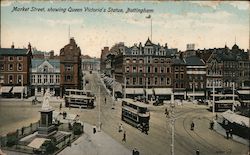 Market Street, showing Queen Victoria's Statue, Nottingham Postcard
