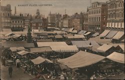 Market Place, Leicester Postcard