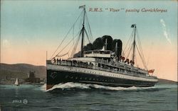 R.M.S. "Viper" passing Carrickfergus Postcard