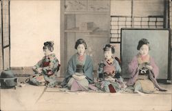 4 Geishas at tea ceremony Postcard