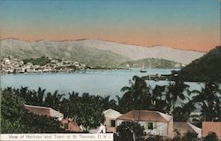 View of Harbour and Town Postcard