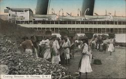 Coaling Steamer, Dutch West Indies Postcard