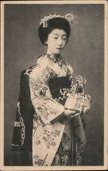 Japanese woman with typical dress and hairstyle Postcard
