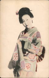 Japanese Girl in Kimono Postcard