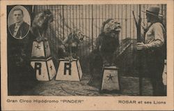 Pinder Circus - Rosar and his Lions Postcard
