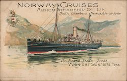 Normay Cruises Albion Steamship Co. Ltd. Baltic Chambers. Newcastle-on-Tyne Postcard