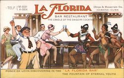 Ponce de Leon Discovering La Florida Bar Restaurant Havana, Cuba Postcard Postcard Postcard