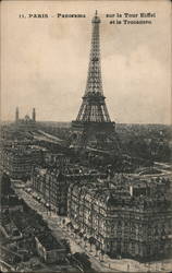 Panorama sur la Tour Eiffel et le Trocadero Postcard